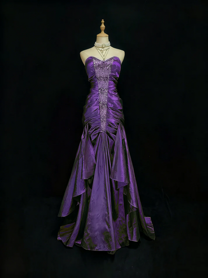 Rosa Etuikleid, lang, mit Seitenschlitz, Satin, formelles Kleid J8820