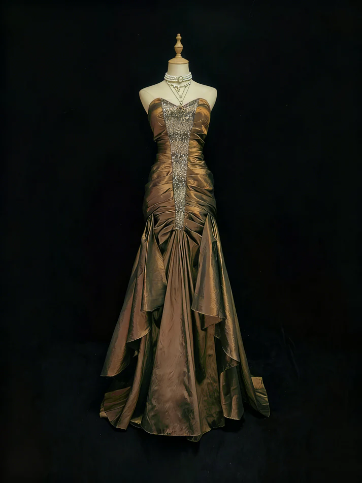 Rosa Etuikleid, lang, mit Seitenschlitz, Satin, formelles Kleid J8820