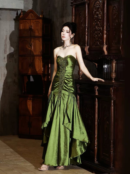 Rosa Etuikleid, lang, mit Seitenschlitz, Satin, formelles Kleid J8820