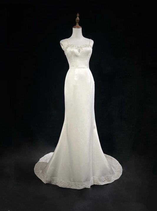 Ivory Elegant Mermaid Wedding Dress Formal Evening Dress J9265