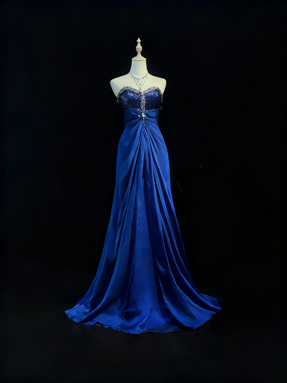 Robe de soirée fourreau noire sexy longue avec fente J8826