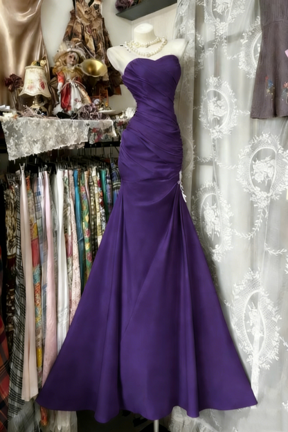 Sweetheart Mermaid Satin Long Prom Dresses Yellow Evening Dresses J9284