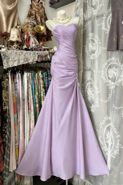 Sweetheart Mermaid Satin Long Prom Dresses Yellow Evening Dresses J9284