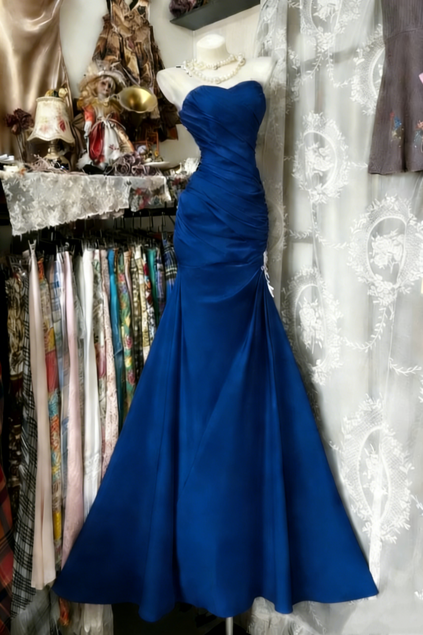 Sweetheart Mermaid Satin Long Prom Dresses Yellow Evening Dresses J9284