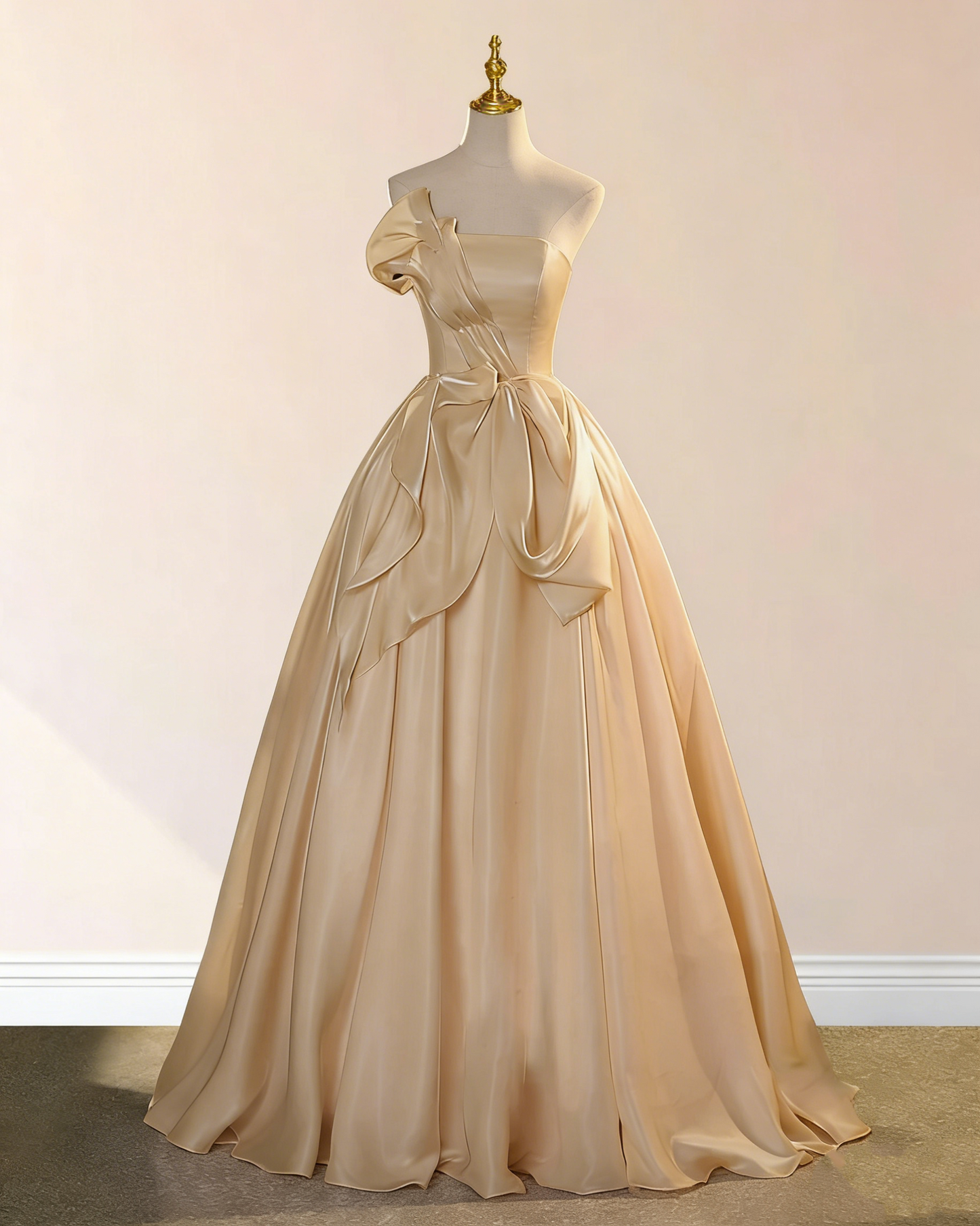 Rosa Etuikleid, lang, mit Seitenschlitz, Satin, formelles Kleid J8820