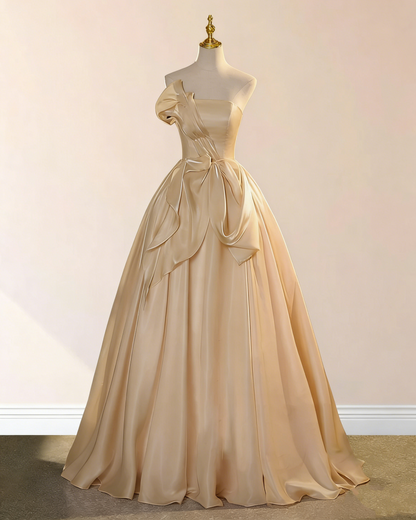 Rosa Etuikleid, lang, mit Seitenschlitz, Satin, formelles Kleid J8820