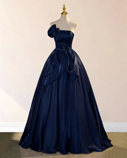 Rosa Etuikleid, lang, mit Seitenschlitz, Satin, formelles Kleid J8820