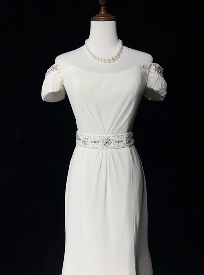 Rosa Etuikleid, lang, mit Seitenschlitz, Satin, formelles Kleid J8820