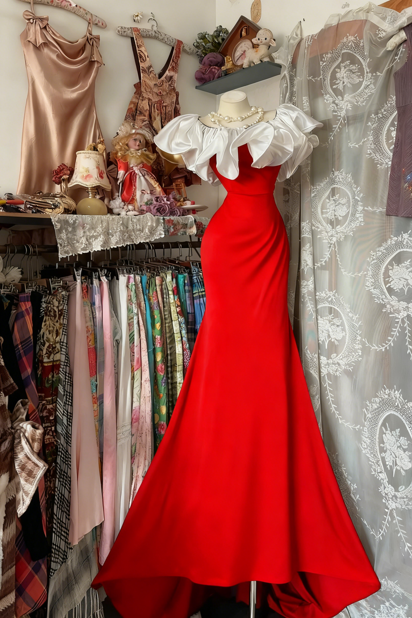 Ruffle Off The Shoulder Black Prom Dress Mermaid Formal Party Dress J9342