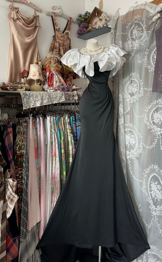 Robe de soirée fourreau noire sexy longue avec fente J8826