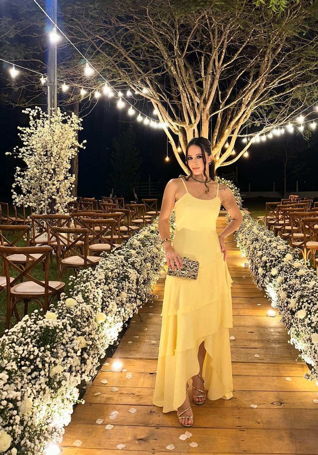 Yellow Chiffon Ruffle Prom Dress Formal Prom Dress J9346
