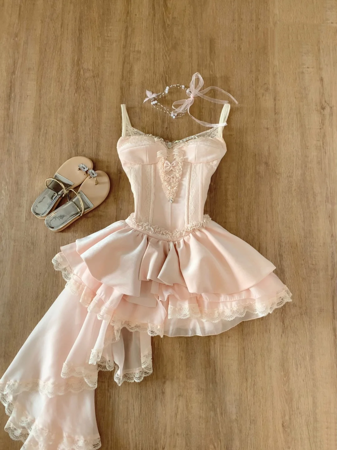 A Line Pink Sweet Birthday Dress Short Party Dress J9345