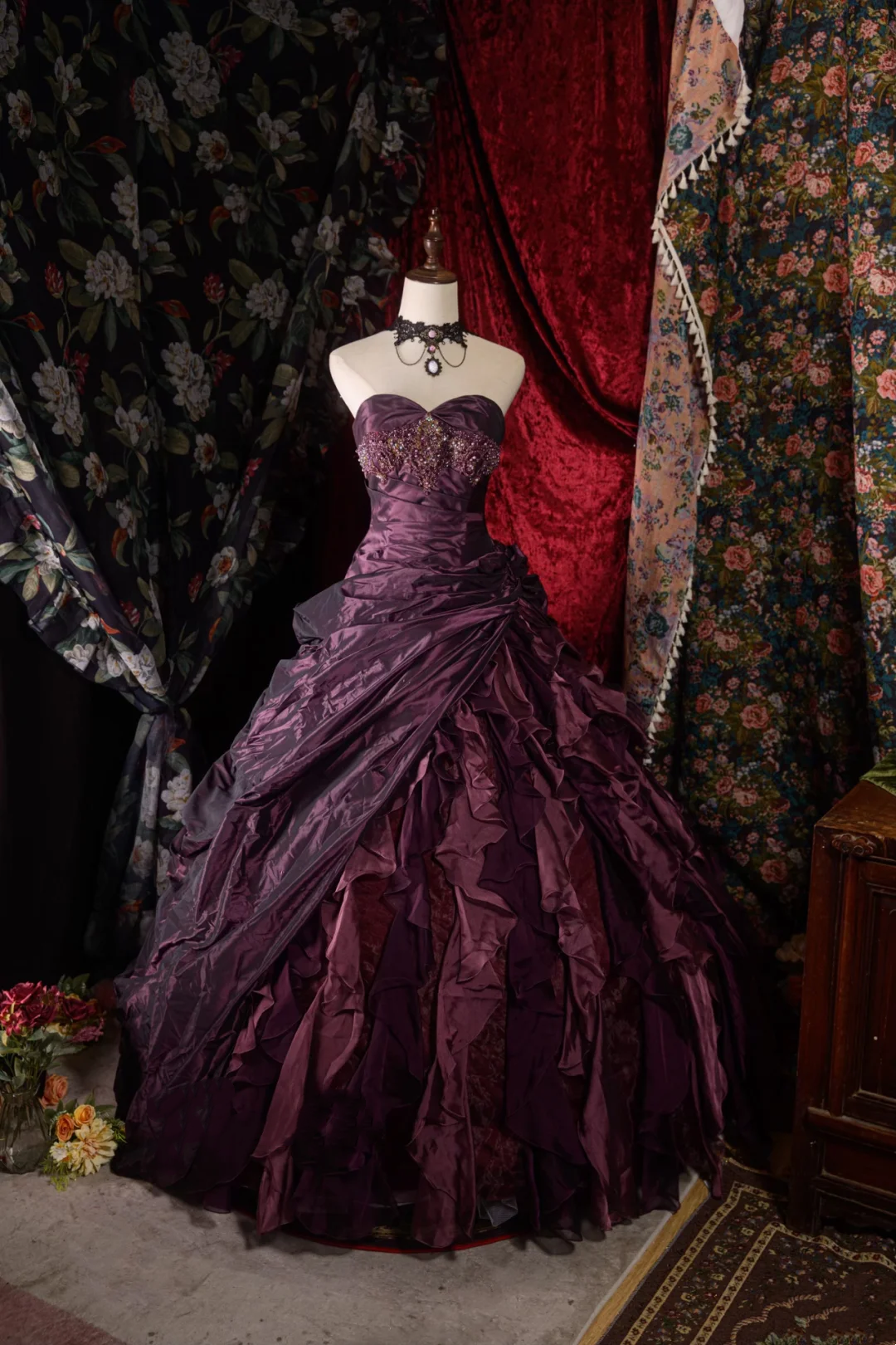 Sweetheart Ball Gown Sweet 16 Birthday Dress Vintage Formal Party Dress J9348