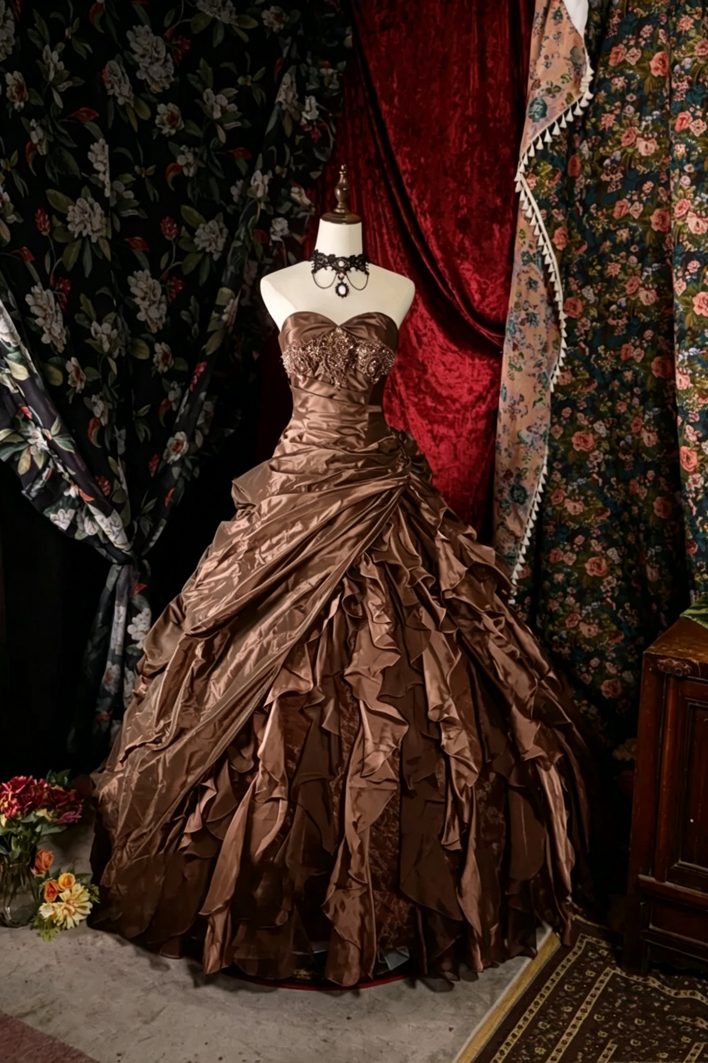 Rosa Etuikleid, lang, mit Seitenschlitz, Satin, formelles Kleid J8820
