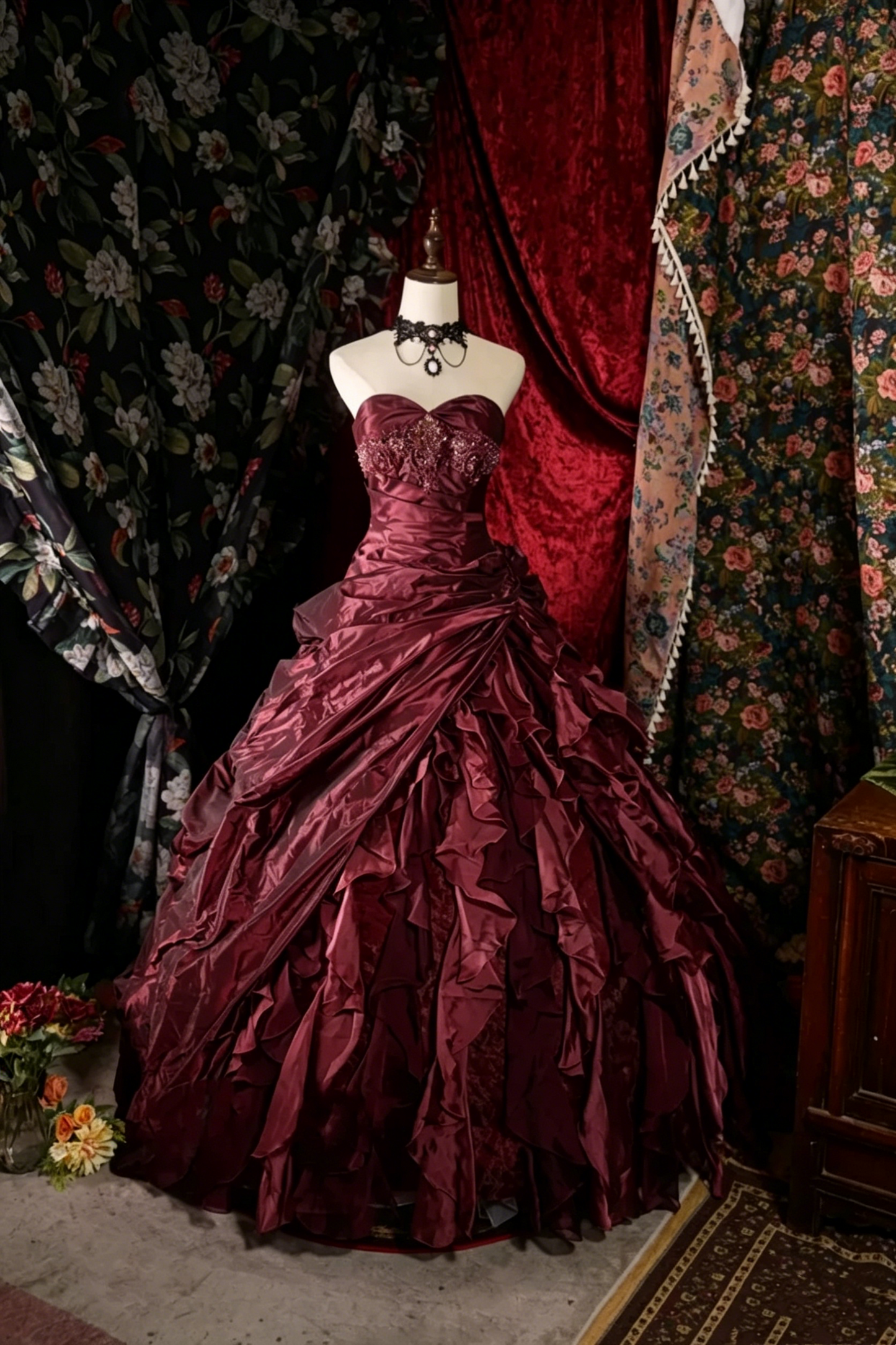 Rosa Etuikleid, lang, mit Seitenschlitz, Satin, formelles Kleid J8820