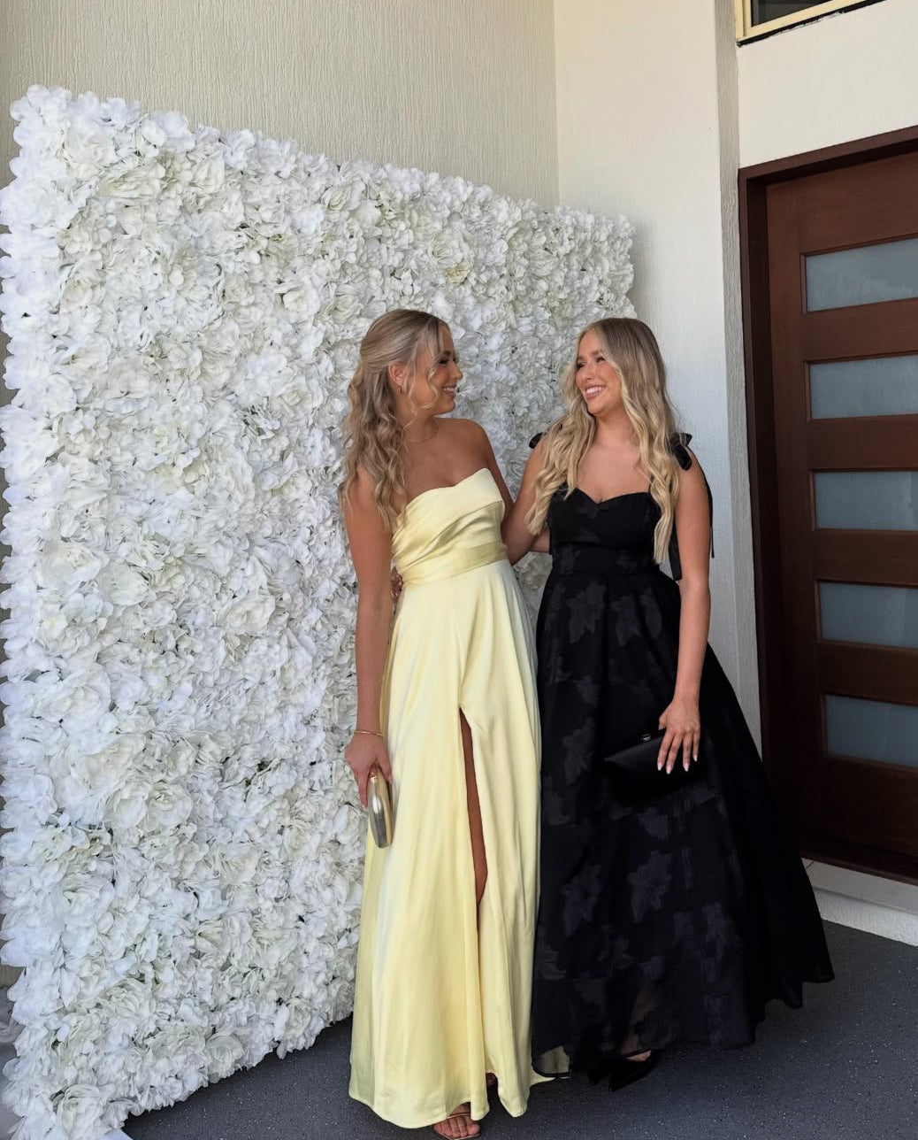 Rosa Etuikleid, lang, mit Seitenschlitz, Satin, formelles Kleid J8820