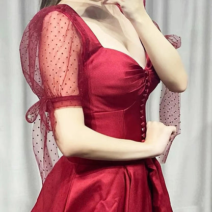 Rosa Etuikleid, lang, mit Seitenschlitz, Satin, formelles Kleid J8820