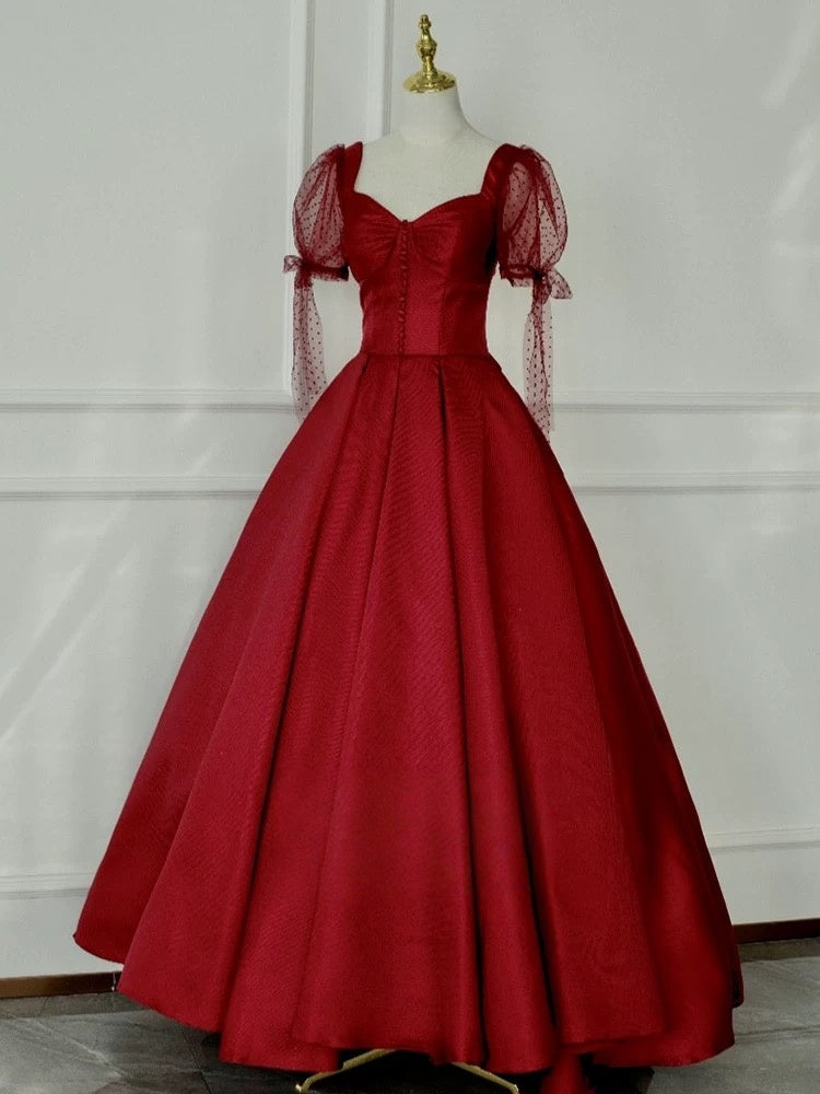 Rosa Etuikleid, lang, mit Seitenschlitz, Satin, formelles Kleid J8820
