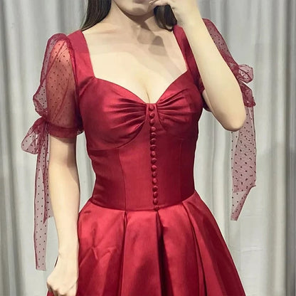 Rosa Etuikleid, lang, mit Seitenschlitz, Satin, formelles Kleid J8820