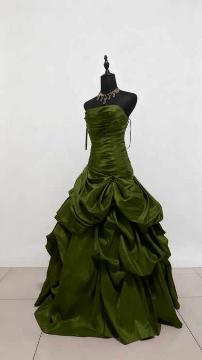 Strapless Red Formal Party Dress Satin Evening Dress Party Gowns J9360