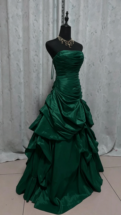 Trägerloses rotes Abendkleid aus Satin, Partykleid J9360