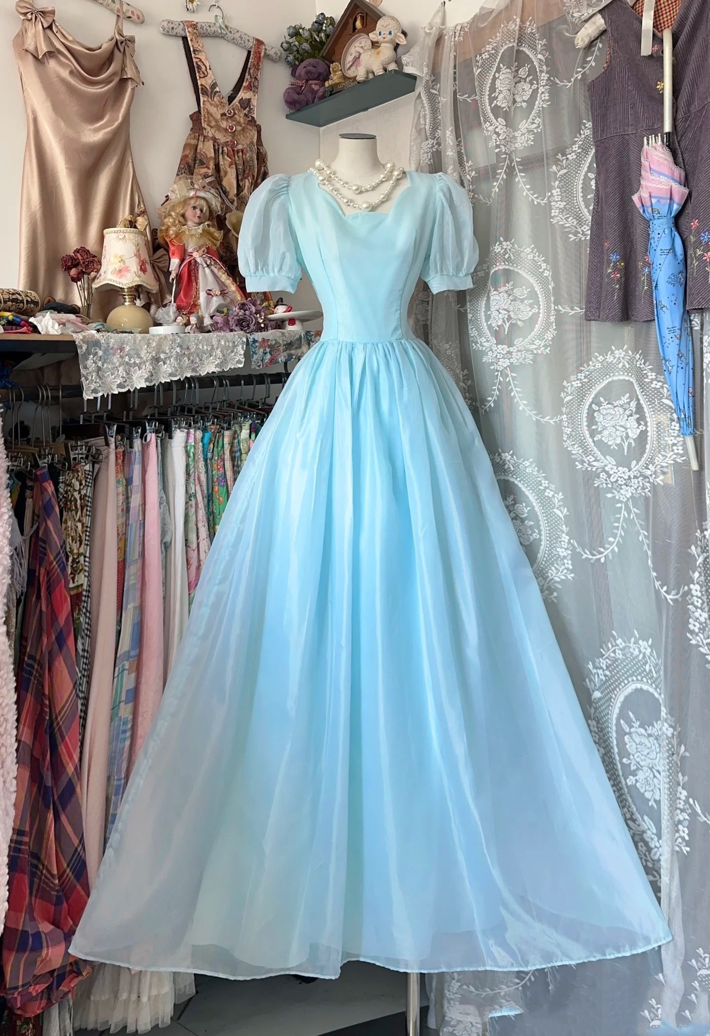Kurzärmeliges, blaues A-Linien-Abendkleid, formelles Partykleid J9362