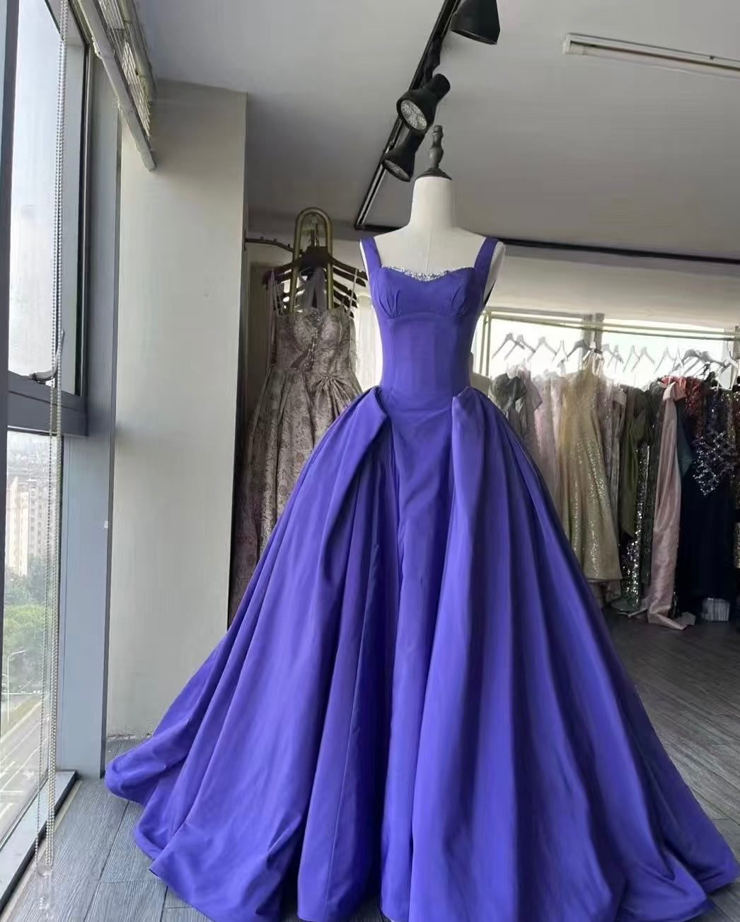 A Line Lavender Prom Dress Formal Party Dress J9365