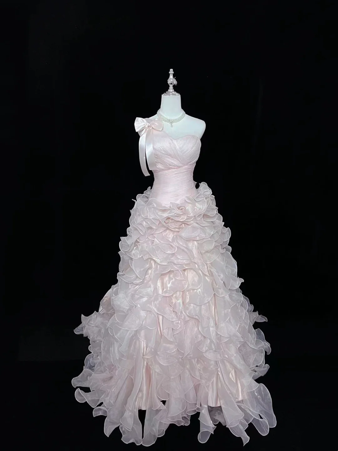 Sweetheart Light Pink Ruffle Wedding Dress Sweet 16  Birthday Dresses J9372