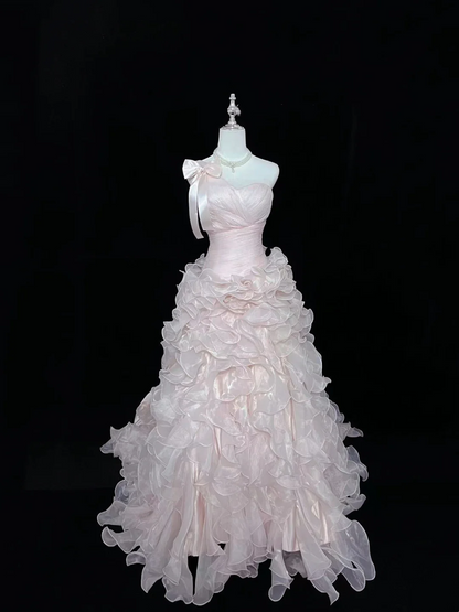 Sweetheart Light Pink Ruffle Wedding Dress Sweet 16  Birthday Dresses J9372