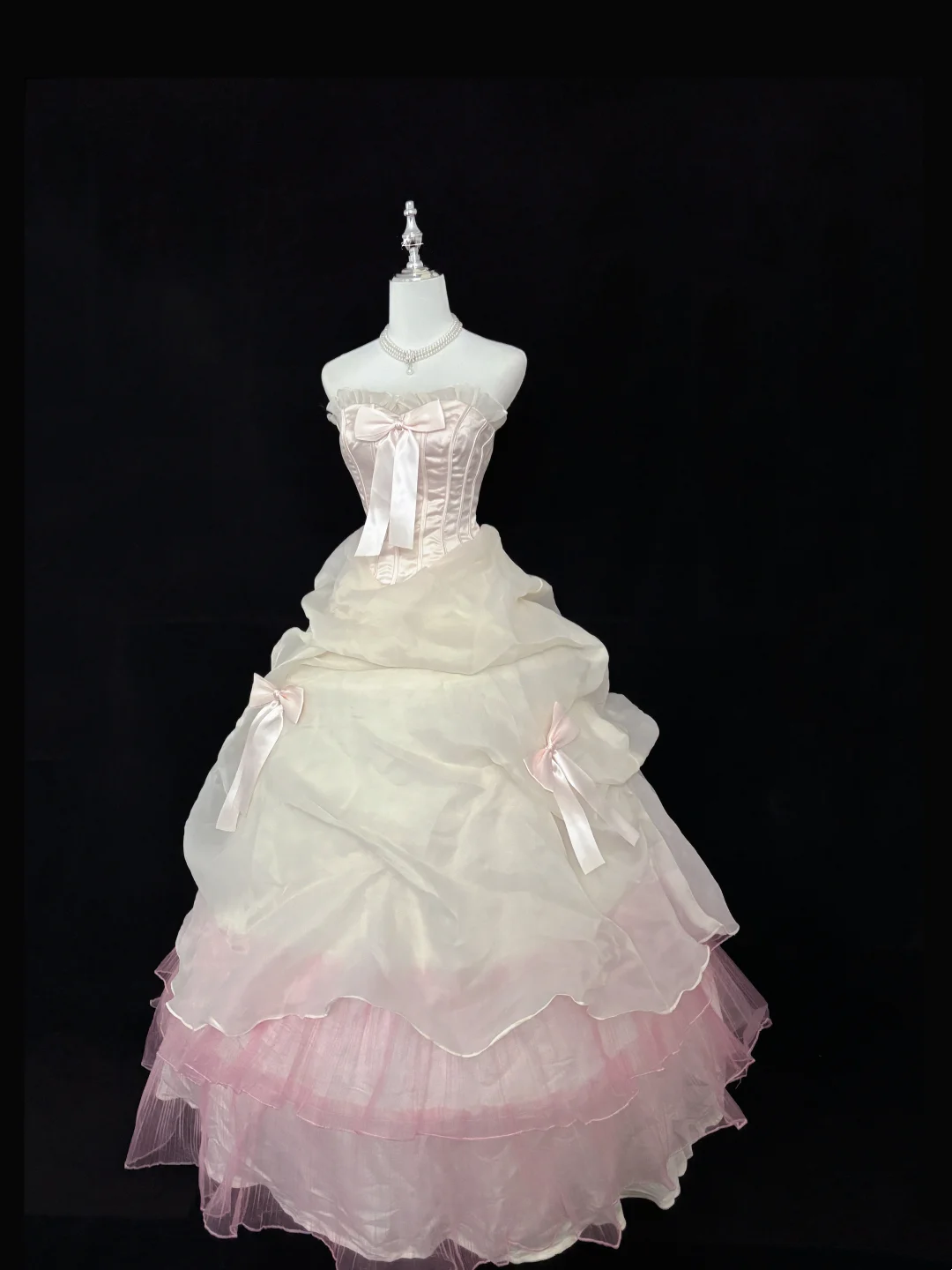 Trägerloses silbernes Vintage-Abendkleid, A-Linie, Geburtstagskleid J9370