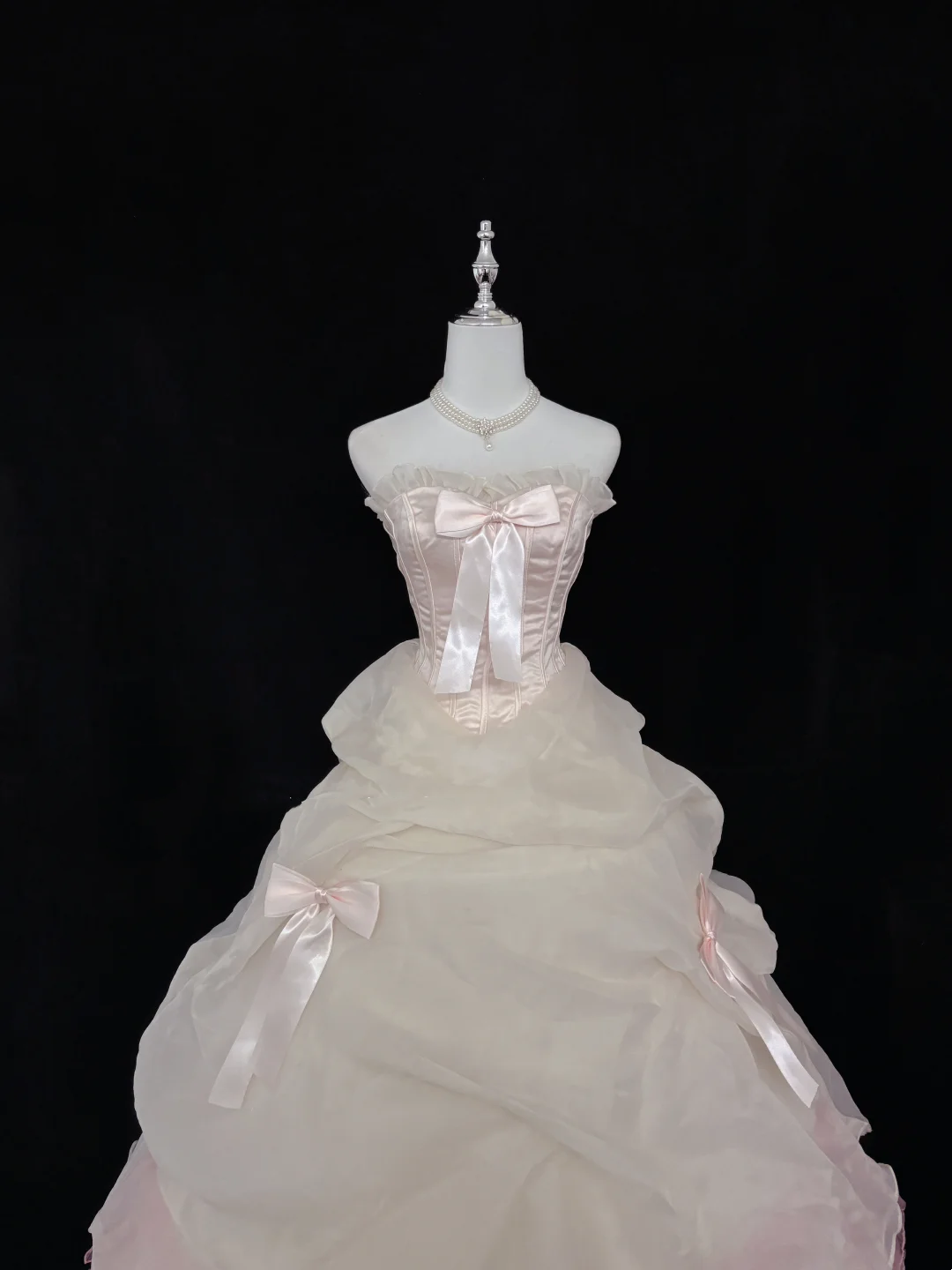 Trägerloses silbernes Vintage-Abendkleid, A-Linie, Geburtstagskleid J9370