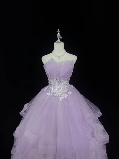 Trägerloses silbernes Vintage-Abendkleid, A-Linie, Geburtstagskleid J9370