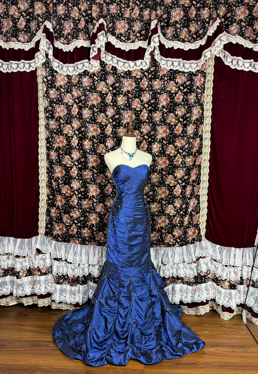 Sweetheart Royal Blue Prom Dresses Ruffle Birthday Dress J9388