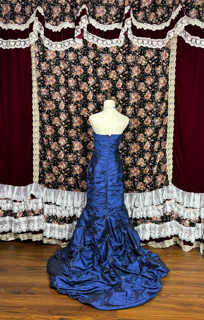 Trägerloses silbernes Vintage-Abendkleid, A-Linie, Geburtstagskleid J9370