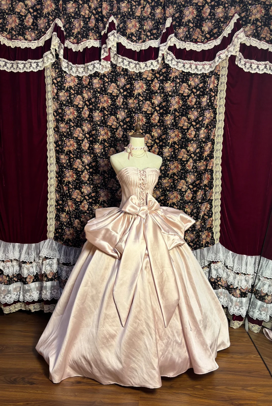 Trägerloses silbernes Vintage-Abendkleid, A-Linie, Geburtstagskleid J9370