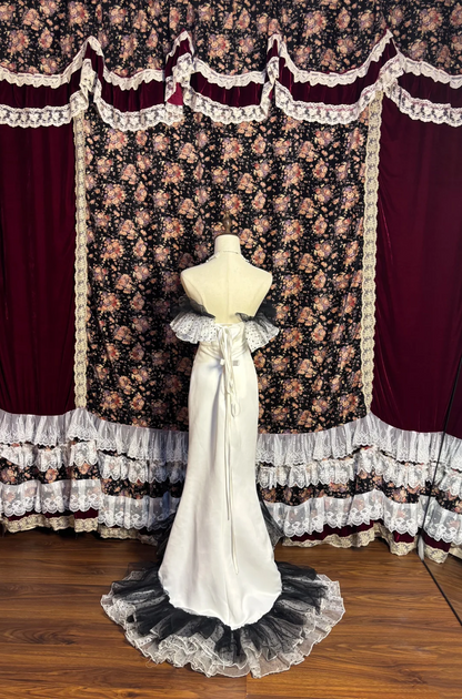 Off The Shoulder Mermaid Long Prom Dress Satin Evening Dress J9392