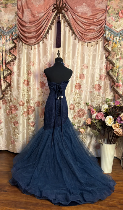 Trägerloses silbernes Vintage-Abendkleid, A-Linie, Geburtstagskleid J9370