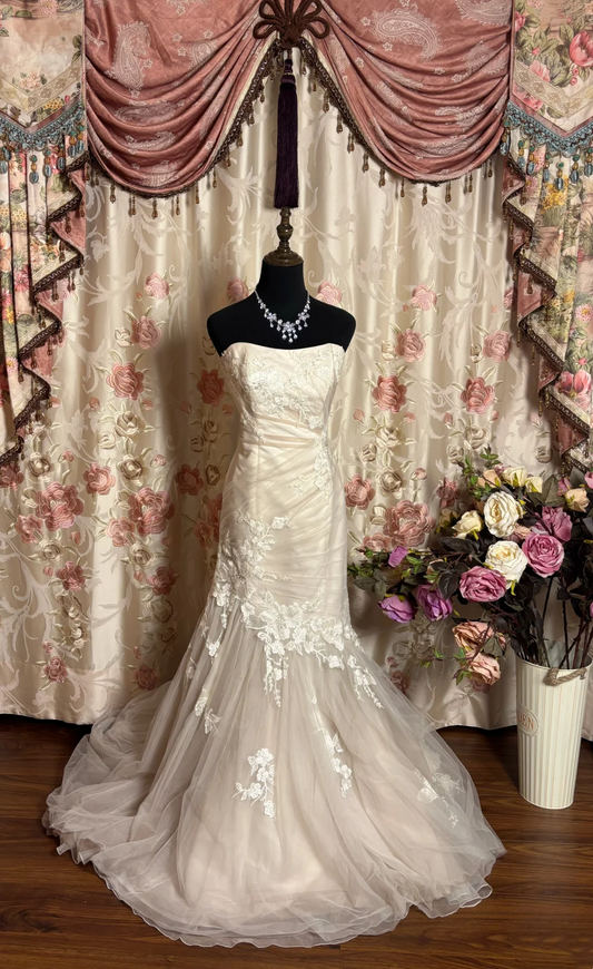 Mermaid Tulle Appliques Prom Dress Evening Party Dress J9398