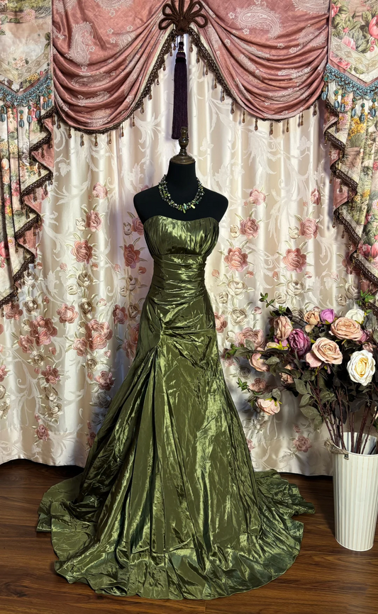 Mermaid Green Prom Dress Simple Formal Dress Evening Gowns J9400