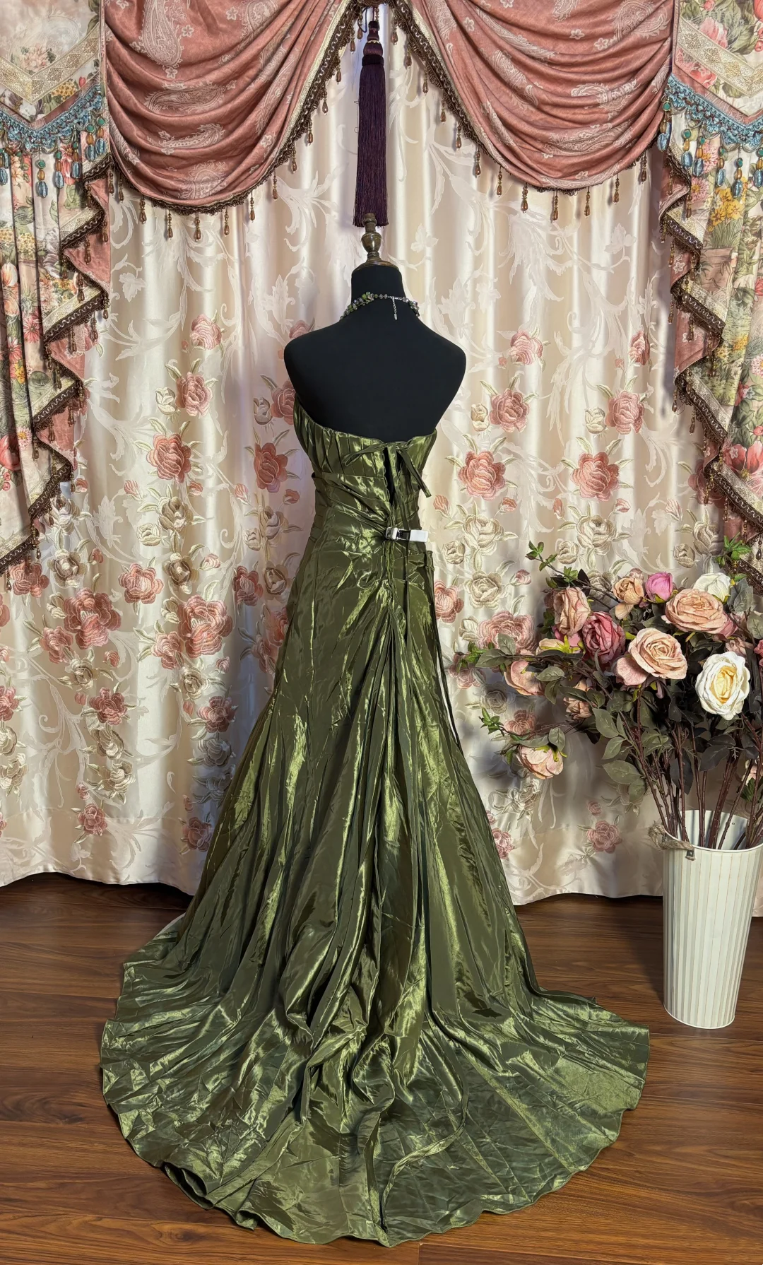 Trägerloses silbernes Vintage-Abendkleid, A-Linie, Geburtstagskleid J9370