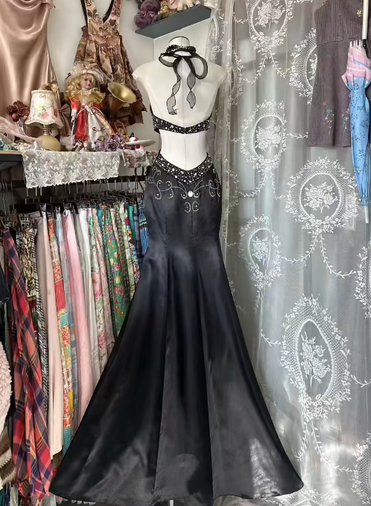 Trägerloses silbernes Vintage-Abendkleid, A-Linie, Geburtstagskleid J9370