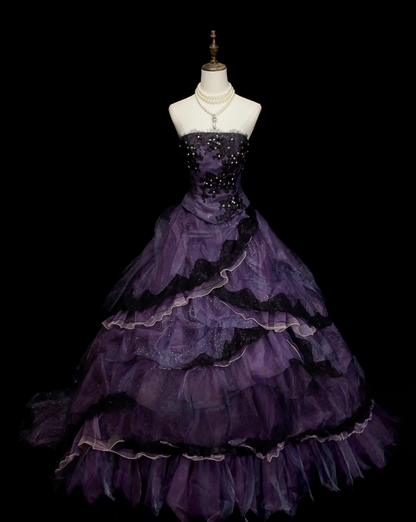 Trägerloses silbernes Vintage-Abendkleid, A-Linie, Geburtstagskleid J9370