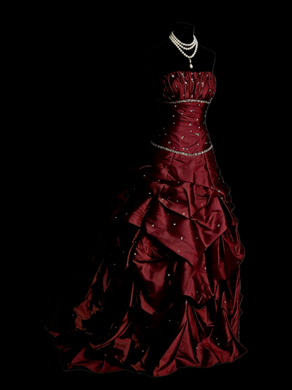 Strapless Green Sweet 16 Birthday Dress Satin Quinceanera Dresses J9407