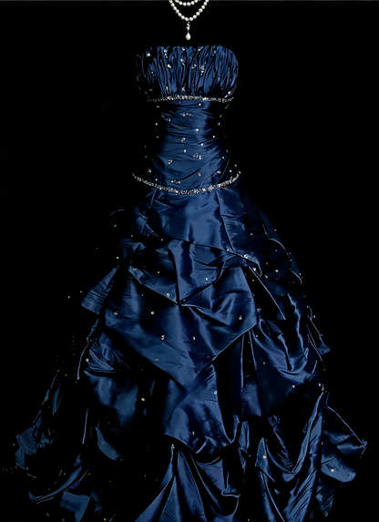 Robe bustier verte en satin pour fêter les 16 ans (réf. J9407)