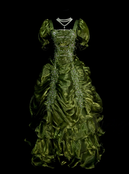 Trägerloses silbernes Vintage-Abendkleid, A-Linie, Geburtstagskleid J9370