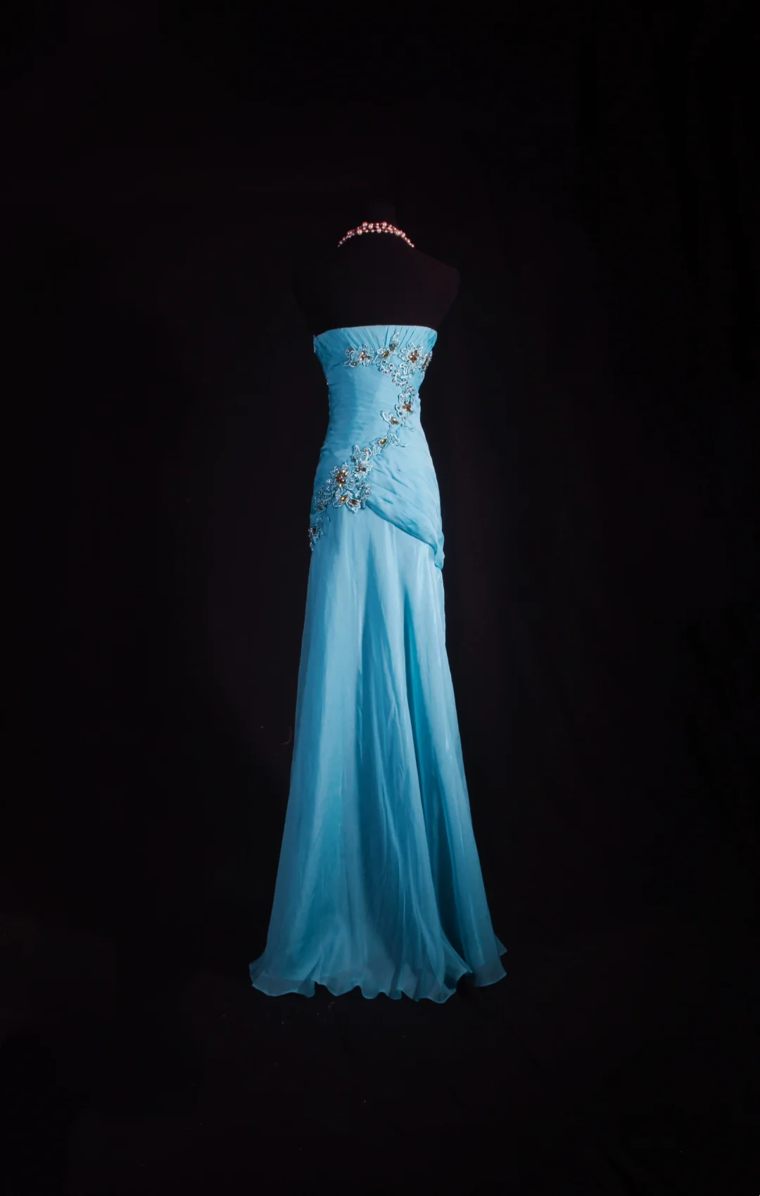 Robe de bal bustier violette en satin avec appliques, robe de soirée formelle J9413