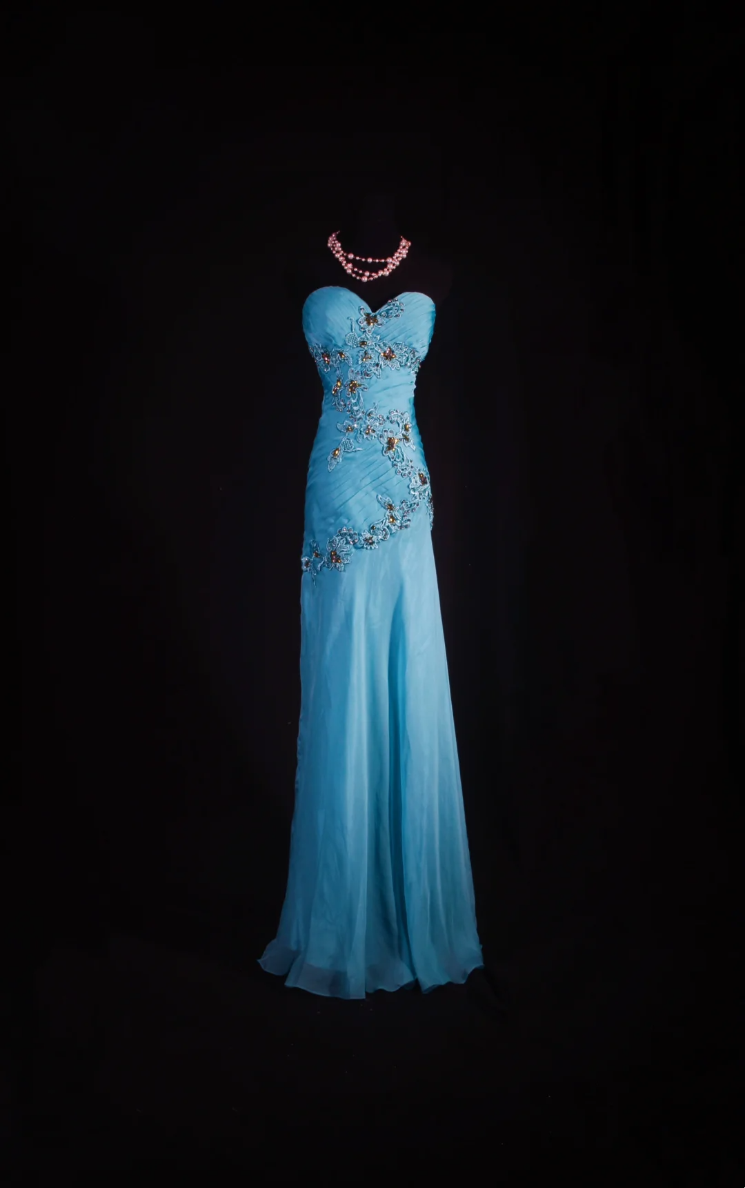Robe de bal bustier violette en satin avec appliques, robe de soirée formelle J9413