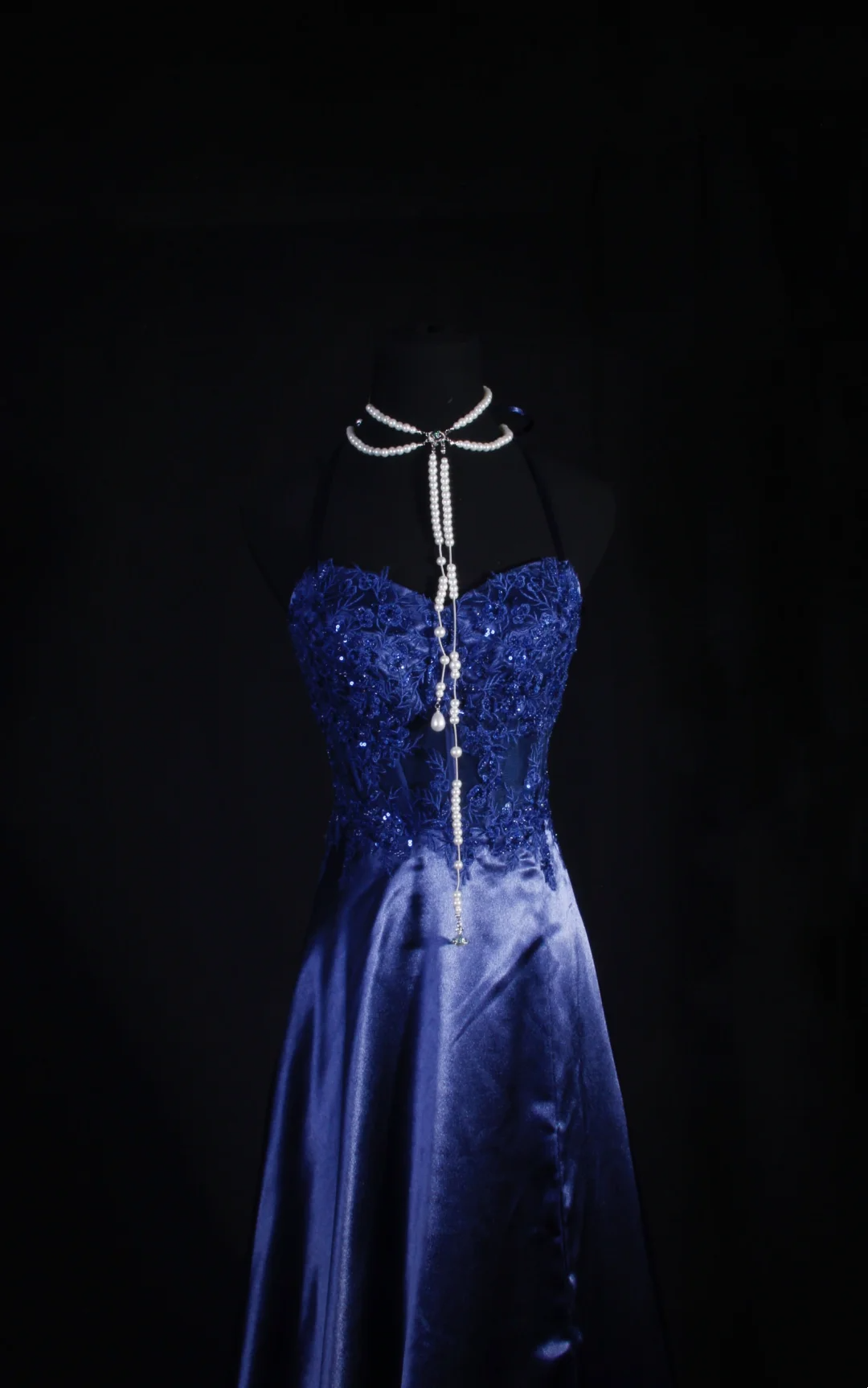 Robe de bal bustier violette en satin avec appliques, robe de soirée formelle J9413