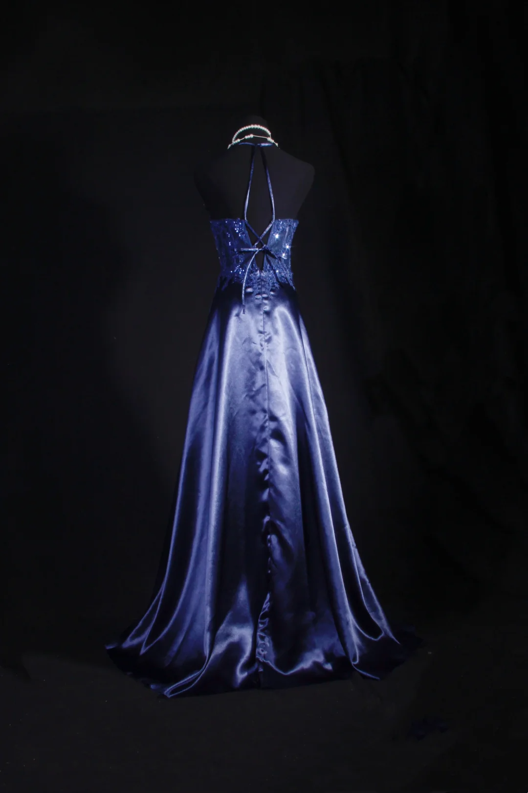 Robe de bal bustier violette en satin avec appliques, robe de soirée formelle J9413