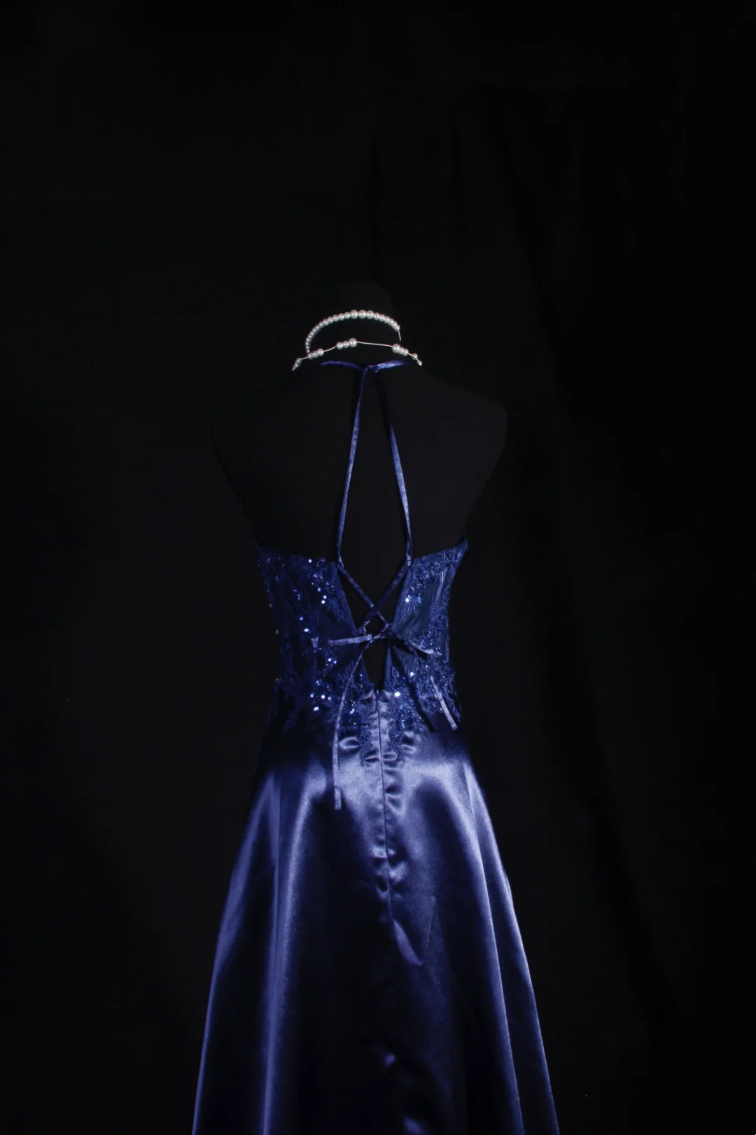 Robe de bal bustier violette en satin avec appliques, robe de soirée formelle J9413